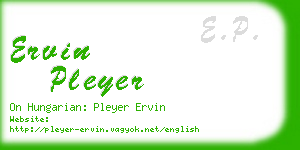 ervin pleyer business card